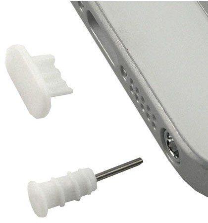 Kit Tapones Auriculares Dock Tapón Tapón Antipolvo para Apple Iphone 5 5 G iPad mini/4 iPod Touch 5 – Blanco