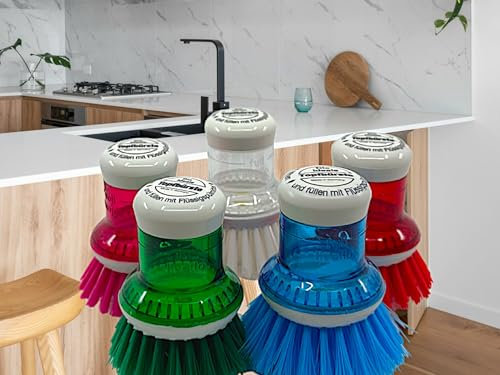 2X ORIGINAL SPÜLBOY TOPFBÜRSTE MIT SPÜLMITTEL-DOSIERSYSTEM - Made IN Germany - VOM ERFINDER AUS DEM SCHWOBALÄNDLE (Pink- Purple)