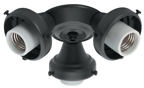 Hunter Three Light Black Fitter for Ceiling Fan, Black