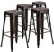 Flash Furniture Kai Barhocker, kommerzielle Qualität, 76,2 cm hoch, rückenfrei, Kupfer im Used-Look, für drinnen und draußen, 4 Stück