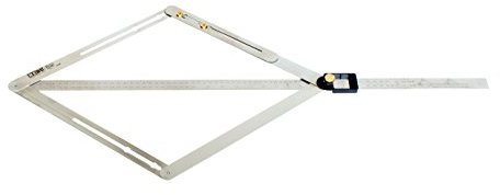 hedue® Winkelprofi - 3 in 1-Kombination aus Winkelmesser analog, Anreißgerät und Winkelschmiege, Schmiege Winkelmesser groß aus rostfreiem Edelstahl
