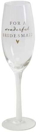 Champagne Flute Glass For A Wonderful Bridesmaid Gift Boxed Amore by Juliana