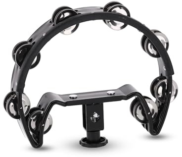 GEWA jingle wreath half moon - 16-pairs of chrome-plated jingles - double row - color black - mountable
