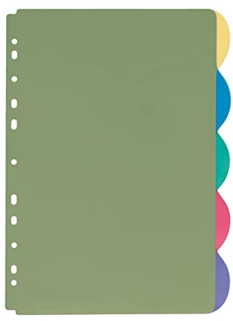 VELOFLEX 4245800 - Register 5-teilig, DIN A4, aus PP-Kunststoff, 5 farbig transparent, 1 Stück