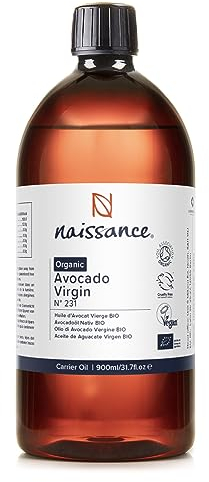 Naissance Avocadoöl Nativ BIO (Nr. 231) - 900ml - Kaltgepresst Avocado Öl für Haare, Haut, Kosmetik, Körper, Gesicht, Massage