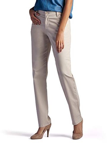 Lee Women's Relaxed Fit All Day Straight Leg Pant Parchment 14 Short US