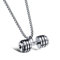 bigsoho Edelstahl Herren Halskette Sport Hantel Anhänger 60cm Kette Modeschmuck - Farbe Silber