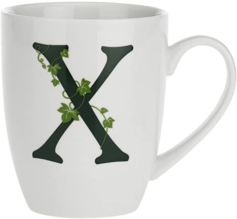 la Porcellana Mug Letter X, Porcelain, White, 12 x 12 x 3 cm