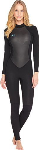 O'Neill Women's Reactor-2 3:2mm Back Zip Full Wetsuit, Black/Black, 10