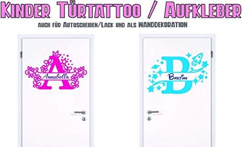NEU Aufkleber Sticker für Kinderzimmer - Wände,Türen, Autoscheiben/Lack uvm ***Buchstabe + Name***(Größen.- und Farbauswahl)