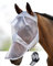 Harrison Howard CareMaster Midge-Proof Fleece Polsterung Pferde Fliegenmaske UV-Schutz ohne Ohren mit Nasenschutz Silber Warmblut (L)