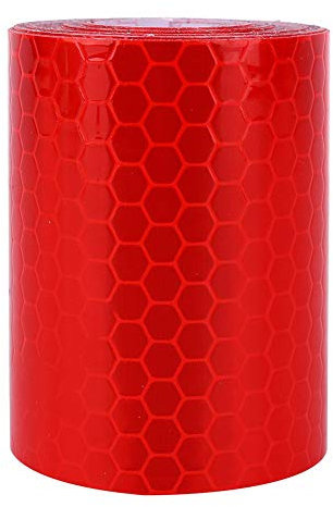 Nastro Riflettente Adesivo, Akozon x 5cm Nastro Riflettente ad Alta Intensità PVC Rosso Nastro di Avvertenza di Sicurezza per Auto, Autobus, Biciclette, Motocicli, Camion