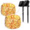 Solar String Lights Outdoor, 2 Pack Total 200 LED 20M/66FT Solar Garden Lights Waterproof 8 Modes Indoor/Outdoor Fairy Lights Copper Wire Lighting for Patio Yard Party Wedding Xmas (Warm White)