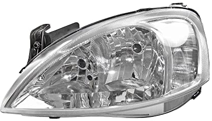 BESTPRICE 1x Hauptscheinwerfer vorne links H7 Frontscheinwerfer mit Stellmotor für Leuchtweiteregulierung für Typ AL, Kompatibel mit OPEL COMBO, CORSA C (X01)