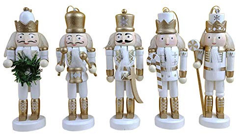Petalum Noël Mignon Casse-Noisettes Cadeau d'anniversaire Accessoires Décoration Suspendus de Sapin Porte Fenêtre (Style C - 5pcs)