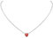 Suplight Mondstein Kette Damen Silber 925 Herz Anhänger mit synthetische Rubin - Geburtsstein von Juli - roter Zirkonia 40+5cm Rolokette Kristall Schmuck Accessoire für Frauen Mädchen