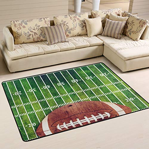 Mnsruu Teppich 91 x 61 cm, American Football Bedruckter Teppich Wohnzimmer Dekor Bodenmatte Teppich für Schlafzimmer