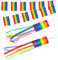 tangger 2PCS Mangas de Viento de Arco Iris Bandera Arcoiris Mini Gay Pride Rainbow Flag Decoración Colgante al Aire Libre Bandera Pequeña(13 * 88cm)