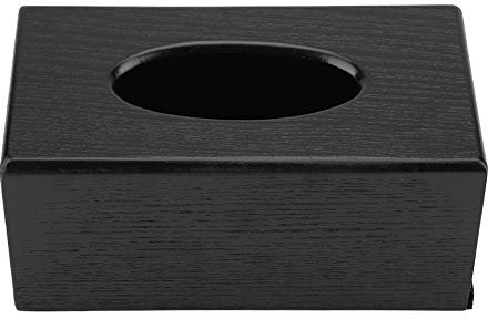 Scatola per fazzoletti, portarotolo in legno naturale Porta fazzoletti per il viso in legno Scatola per fazzoletti per il viso Dispenser per tovaglioli per soggiorno Camera da letto(Nero)
