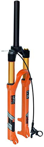 TYXTYX 26 27.5 Forcella Ammortizzata MTB da 29 Pollici, Freno a Disco in Lega di magnesio da Viaggio 120mm per MTB/City Bicycle/XC Offroad Bike - Arancione