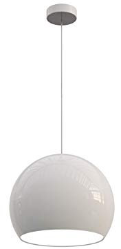 L+ Moderne Pendelleuchte, handgefertigt, Lampenschirm aus Metall E27, Küche, Wohnzimmer, Schlafzimmer, modernes Design (weiß innen weiß, Ø25 cm)