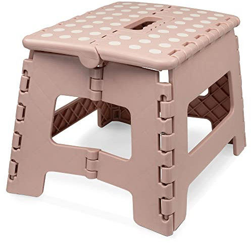Vani Klapptritt Klapphocker bis 100 Kg Hocker 1 Stufe Haushaltsleiter Einstieg Trittstufe Tritthocker (Rosa)
