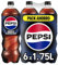 Pepsi zero Refresco de cola con cero azúcar y cero calorías, packs de 6 botellas de 1.75 litros, 10.5 litros en total