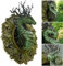 QTQHOME Fantasy Drachenkopf Wanddekoration Wand-Plakette,Mittelalterlichen Mythischen Walddrache Wand-skulptur,Handgewebt Harz Drachen Statuen Wandkunst Baumdekoration-Drache 13x16cm(5x6inch)