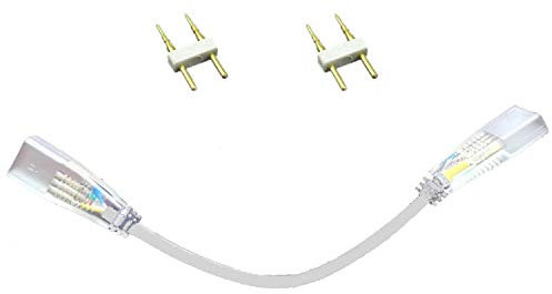 FOLGEMIR Eckverbinder für LED Streifen, 2 PIN L Verbinder, Nadelteilung 13 mm, 90/360 Grad zu beugen, Verlängerung Adapter Kabel