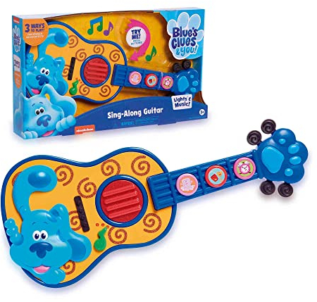 Famosa - Blue und Du, Sing-Along Gitarre, Kinderspielzeuggitarre mit 3 verschiedenen Modi, hat das Lied der Serie, Gitarren-Sound und EIN lustiges Spiel, ab 3 Jahren (BLU12000), Bunt
