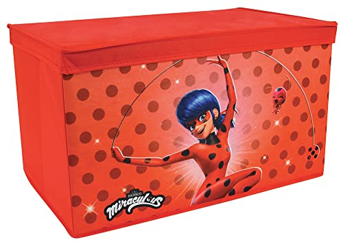MIRACULOUS FUN HOUSE 713486 LADYBUG Spielzeugkiste Faltbar 55,5 x 34,5 x 34 cm für Kinder, rot