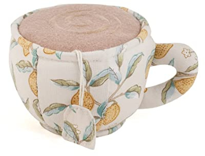 Hobby Gift Novelty Fabric Pincushion - 8 x 10 x 6.5cm - Morris Lemon Teacup