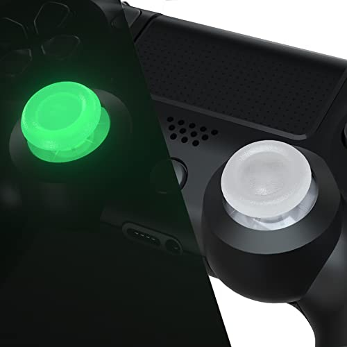 eXtremeRate Glow in Dark - Green Replacement 3D Joystick Thumbsticks for PS5 Controller, Analog Thumb Sticks with Screwdriver for PS4, for Slim Pro Controller