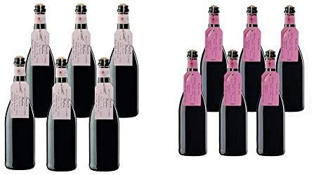 FIOCCO DI VITE Piemonte Doc Barbera Frizzante Fiocco Di Vite Rosso Vino Frizzante - 6 Bottiglie - 6x75cl & Brachetto D'Acqui Fiocco Di Vite Rosso Vino - 6 Bottiglie - 6x75cl