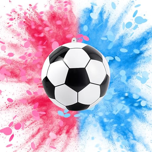 Balón de Fútbol Revelador de Género Hillylolly Gender Reveal Soccer Ball con Polvo y Papel, Gender Reveal Football, Kit para Baby Shower Niñas y Niños, Revela el Sexo del Bebé para Sorpresa