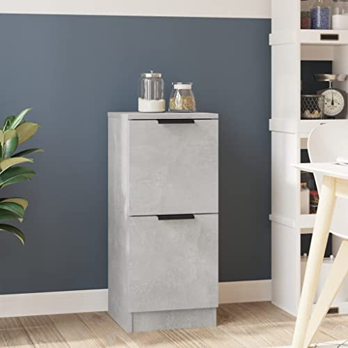WIFESE Sideboard Betongrau 30x30x70 cm Allzweckschrank KüChenschrank Schrank Klein Kommode Schmal Flurschrank Schmal Badezimmerschrank Komodenschrank Wohnzimmerschrank