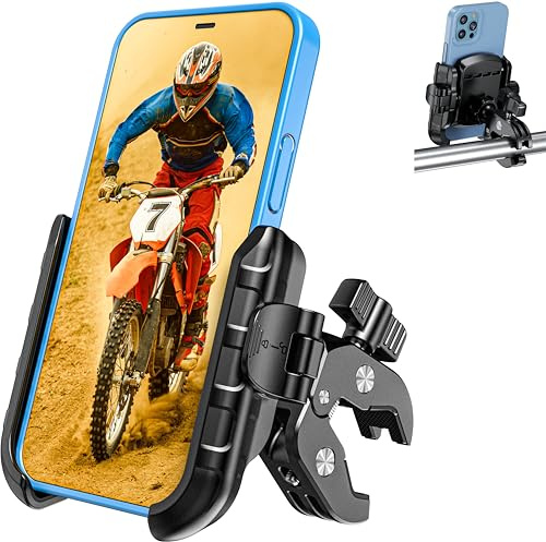 Kewig Motorrad-Handyhalterung, Kamerafreundlich, 1s Lock & Release, Fahrrad-Telefonhalterung, Lenkerklemme, Fahrrad-Roller-Handyhalterung für Smartphones mit 5,4–7,2 Zoll (13,7–18,3 cm)