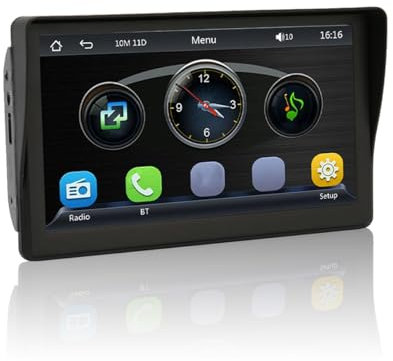 Septpenta Car Mp5 Player with 12 LED Wick Reversing Camera, 7 Touch Screen with Sun Visor, Multifunctional Car Stereo for Mirrorlink for Android and OS Phones