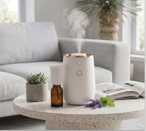DI FIORI - Waterless Silent Scent Diffuser - Essential Oil Diffuser Portable, Diffusers Battery Operated Cordless - Nebulizer Car Diffuser, 9 Ambient Light, Aromatherapy Diffuser