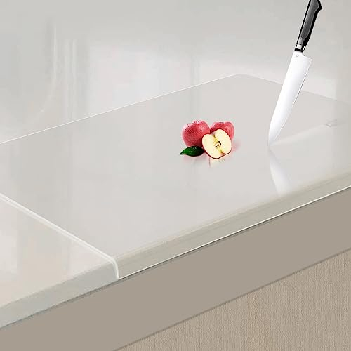 LPZXH Planches à découper en acrylique pour comptoir de cuisine, planche à découper plus épaisse et transparente, planche à découper antidérapante avec rebord pour protection du comptoir de cuisine
