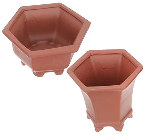 DOITOOL 2stücke Terrakotta-kaktustopf Kleiner Keramikblumentopf Sukkulententopf Blumentopf Für Außenbereich Kleine Bonsai-töpfe Zimmerpflanzenbehälter