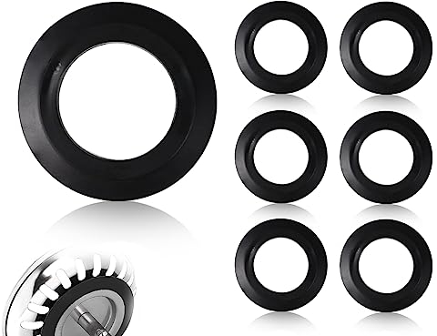 KAPSING 6 piezas junta de repuesto para tapón de fregadero negro, juntas de goma para tapón de fregadero, repuesto para cesta de colador Ø78-83 mm