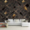 GIVLWF Papier Peint de 3D Or Noir Créatif Abstrait Géométrique, Style Industriel Papier-Peint Murs - pour Restaurant-Bar à Thème Décoration Murale 350 x 265 cm