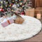 Dremisland Gonna Grande Albero di Natale, 90cm Finta Pelliccia Albero di Gonna Bianco e Oro Fiocchi di Neve Rami di Vite Tappetino per albero di Natale Coperta Ornamenti Natalizi Decorazione Casa