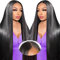 18 Zoll Echthaar Perücke 5x5 Lace Front Wig Human Hair with 200% Density Straight Glueless Human Hair Wigs For Black Women Natürliche Schwarze Farbe Perücken Echthaar Damen (45 cm)