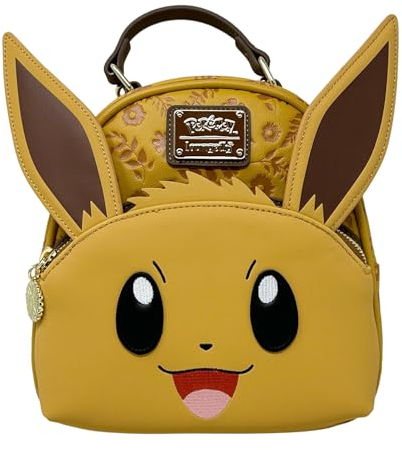 Loungefly Pokemon Eevee Cosplay Damen wandelbare Doppelriemen Schultertasche Geldbörse, Braun, Medium