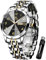 OLEVS Herrenuhren Schwarz Gold Silber Business Kleid Luxus Armbanduhr Luminous Leicht zu lesen wasserdichte Edelstahluhr für Männer