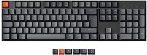 Keychron K10 Teclado Mecánico Inalámbrico Bluetooth, 104 Teclas Retroiluminación LED Blanca Teclado con Cable USB-C Recargable, Interruptores Marrón Gateron G Pro para Mac/Windows(ES Layout)