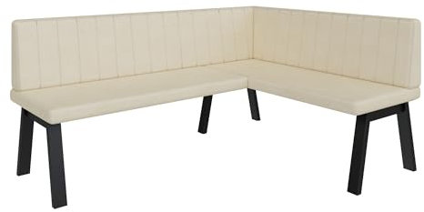 FURNISTAR Eckbank Akiko Metal A - Eckbankgruppe für Ihrem Esszimmer, Küche modern, Sitzecke, Essecke. Perfekt für Küche, Büro und Rezeption. Solide und Starke Verarbeitung. (168x128-Rechts-Soft18)