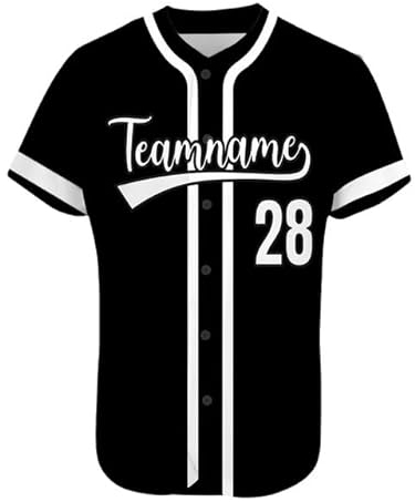 AIFLM Benutzerdefinierte Baseball-Trikots, Personalisierte Button-Down Baseball-Shirts, Individuelle Baseball-Shirts FüR MäNner, Frauen, Jugendliche, Druck-Namennummern